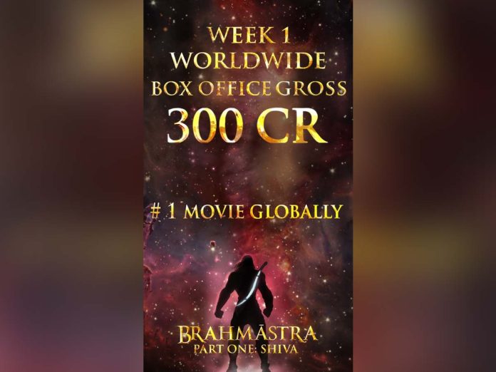 Brahmastra is No 1 movie globally, grossed Rs 300 crs in week 1