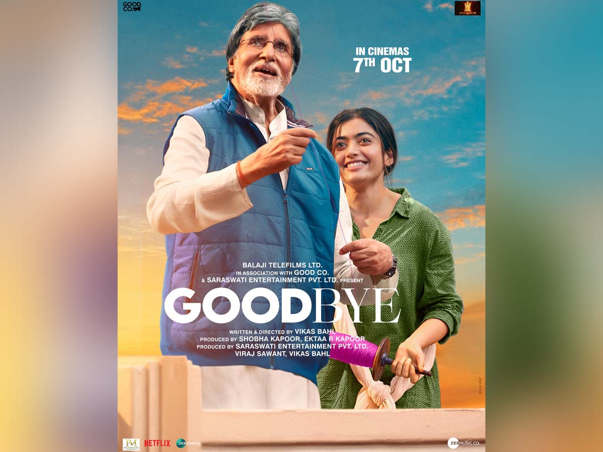 Good Bye First Look poster: Amitabh Bachchan & Rashmika Mandanna fly kite