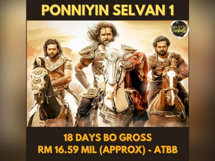 Ponniyin Selvan 18 days collections, Highest collected Indian Movie in Malaysia