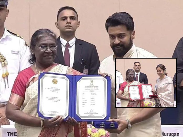 Suriya and Jyothika receive national awards for Soorarai Pottru