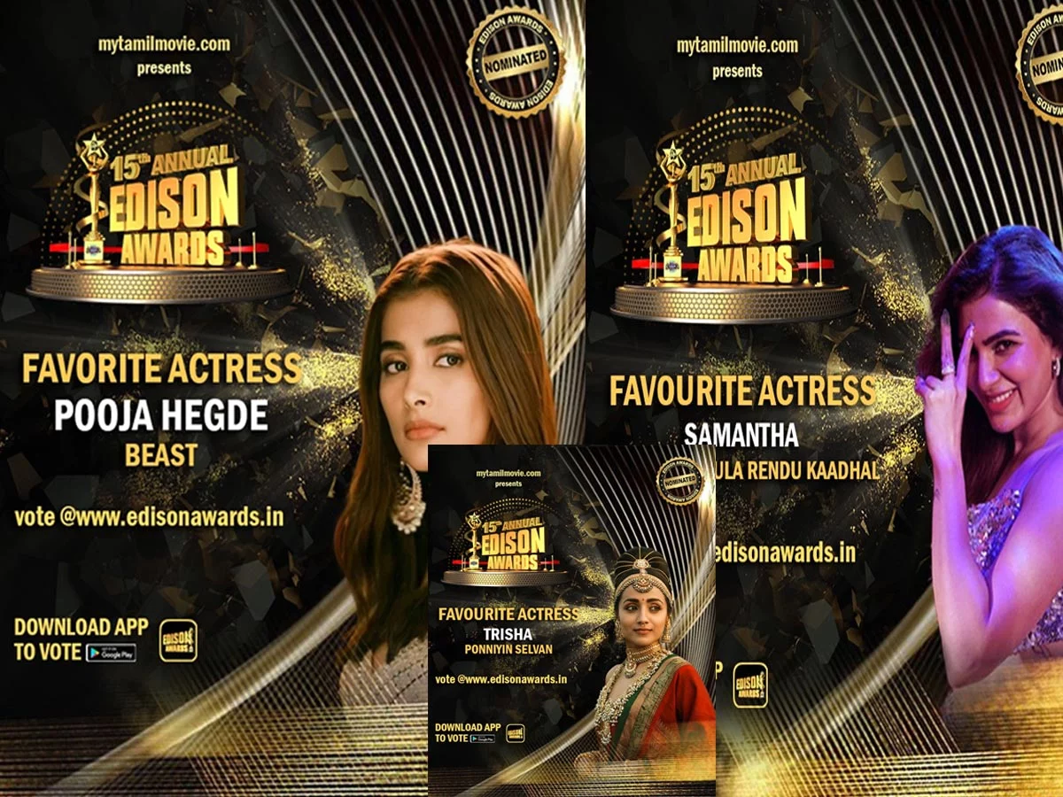 Samantha, Trisha and Pooja Hegde nominate for Edison Awards