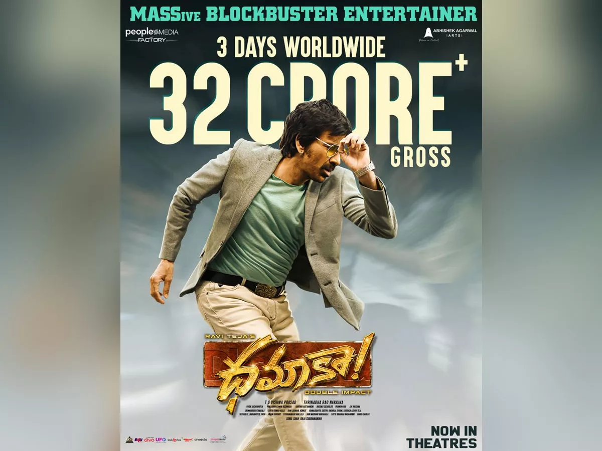 Dhamaka 3 days Worldwide Box office Collections: Rs 32 Cr gross