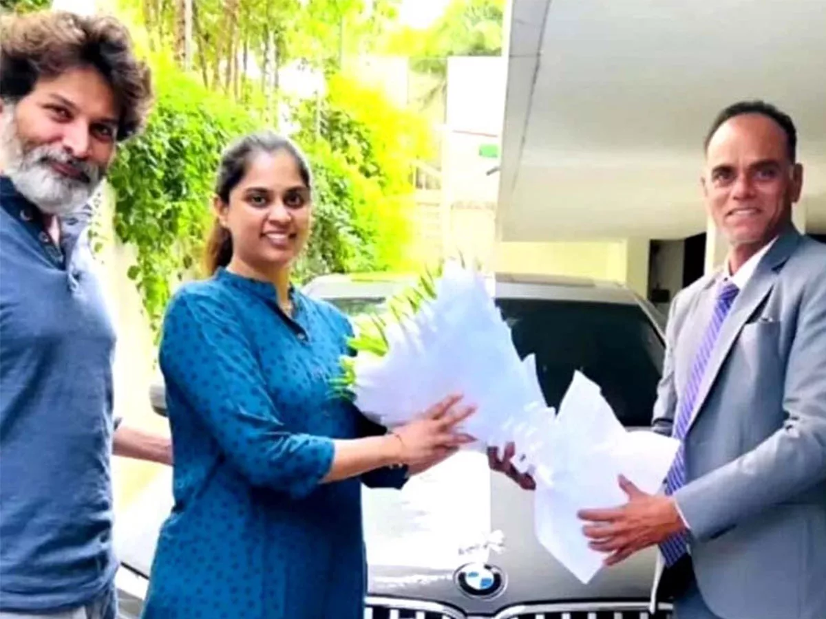 New BMW for Trivikram Srinivas Wife Soujanya