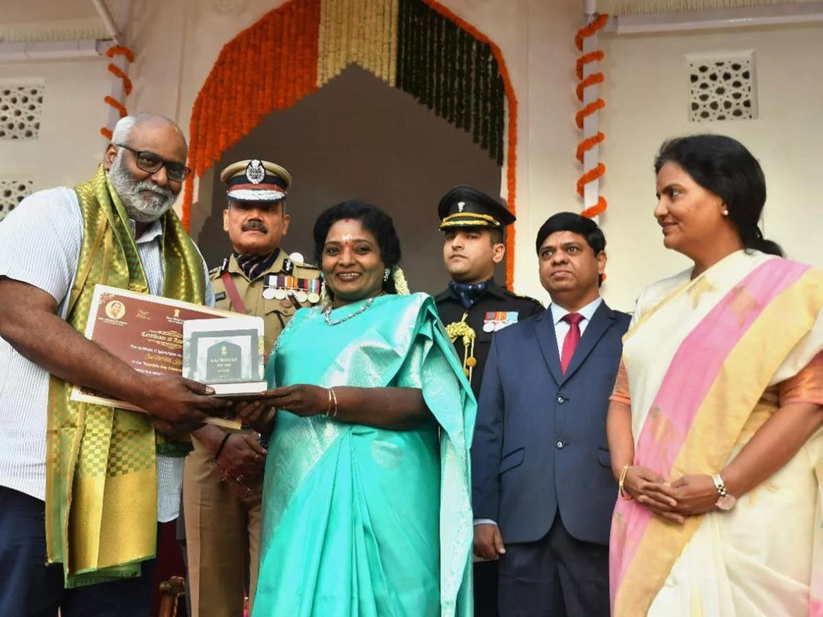Republic Day celebrations at Raj Bhavan, Governor Tamilisai honors Keeravani