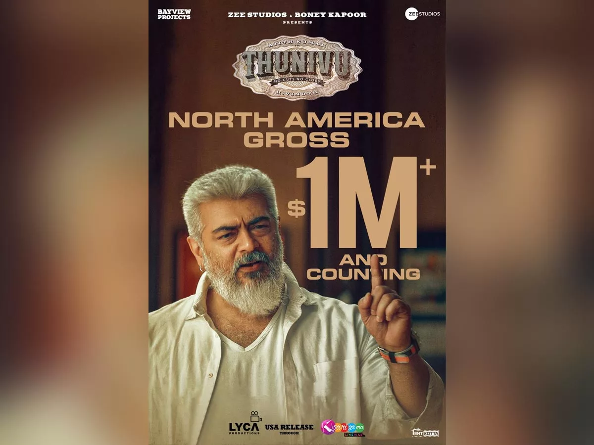 Thunivu joins $1 Million club in North America, A First for Ajith Kumar