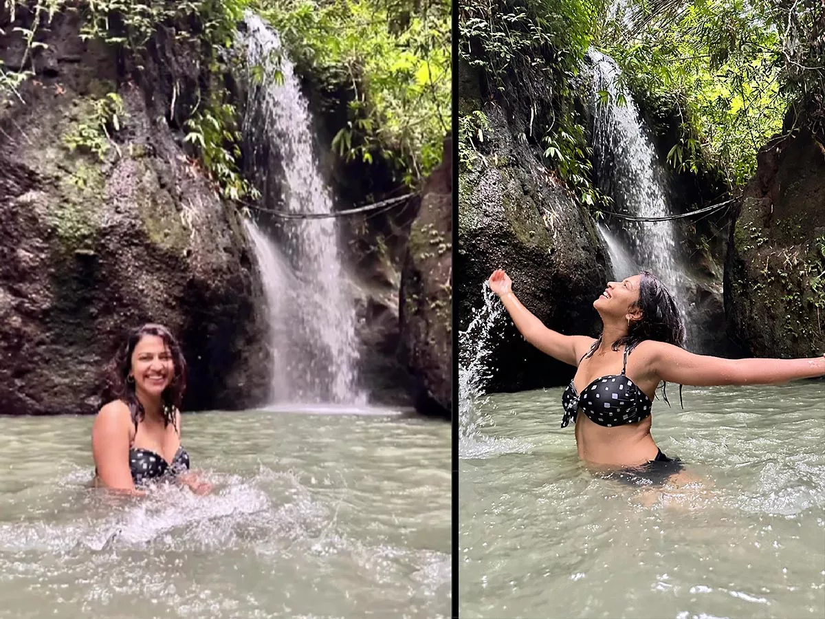 Amala Paul takes a blissful bath in the waterfall! viral video