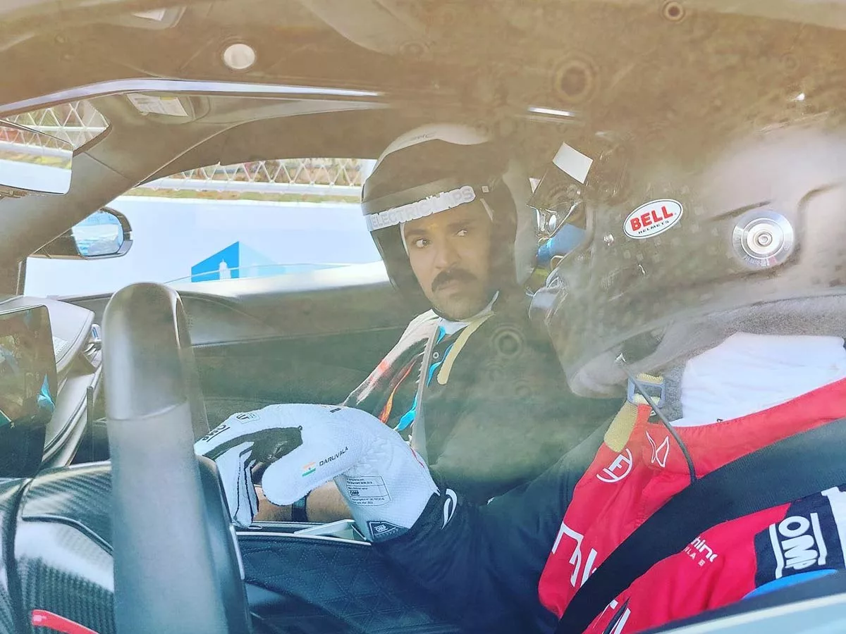 Ram Charan rides Battista fastest E-car in the world