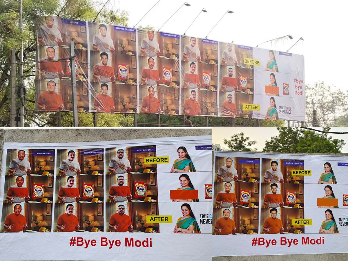 Bye Bye Modi posters in Hyderabad