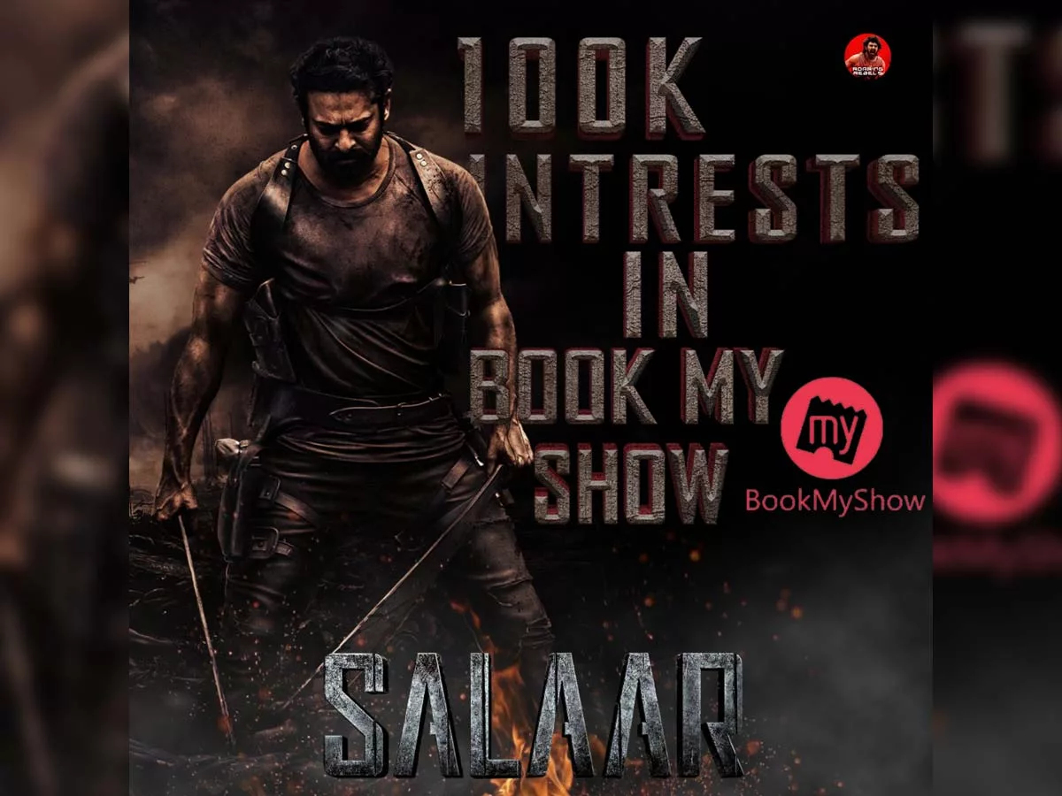 Prabhas Salaar gets 100K Interests in BMC without Teaser / Trailer / Songs !!