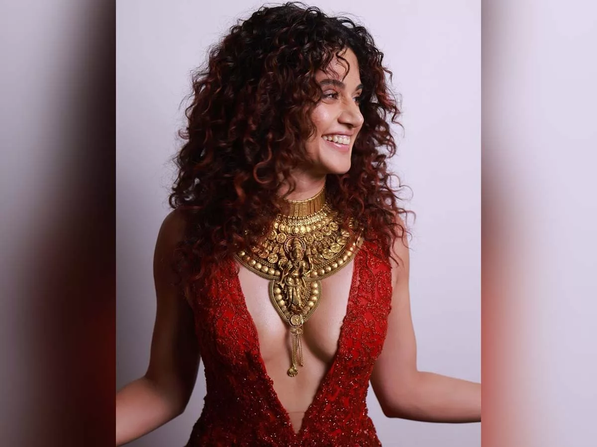 Shame on Taapsee Pannu totally disgusting: She wears braless gown and Goddess Lakshmi necklace