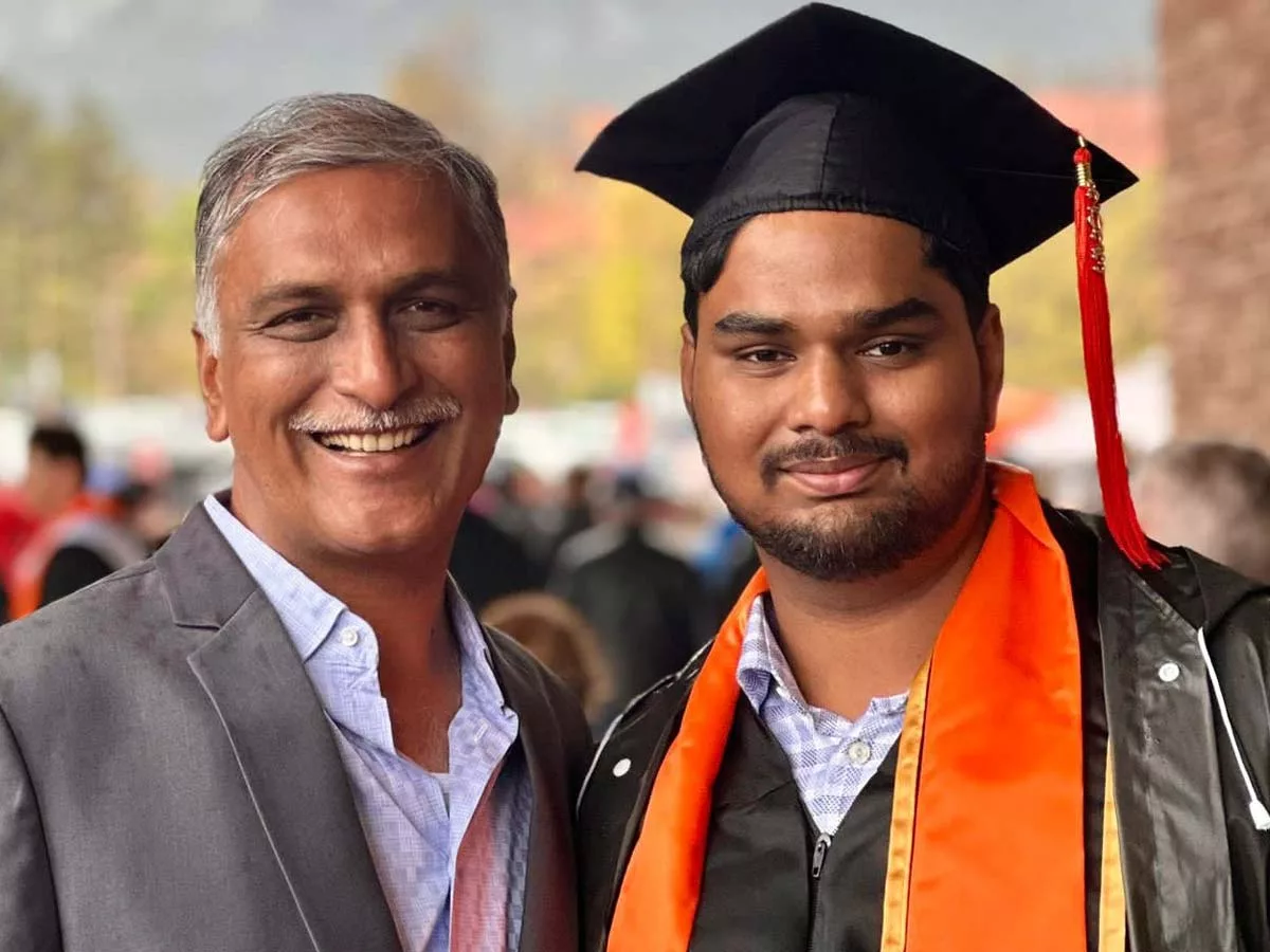 Minister Harish Rao at son' graduation, photos go viral