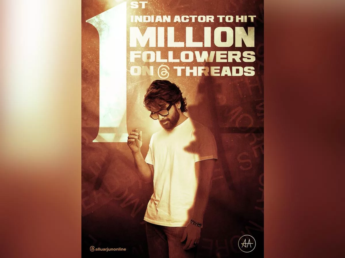 Allu Arjun becomes the first Indian actor to hit 1 Million followers on Threads