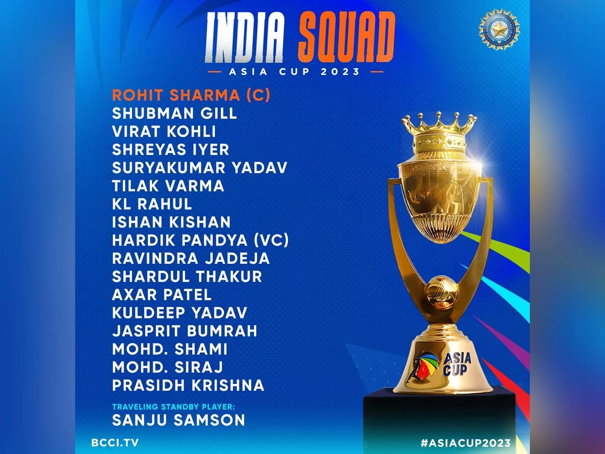 BCCI announces Team India squad for Asia Cup 2023
