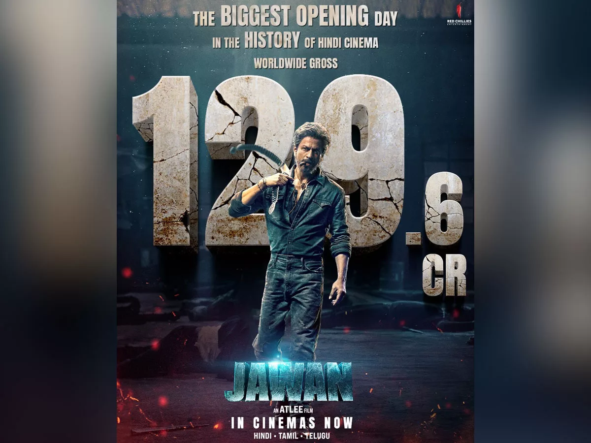 Jawan 1st Day Worldwide Box office Collections - Rs 129.6 Cr