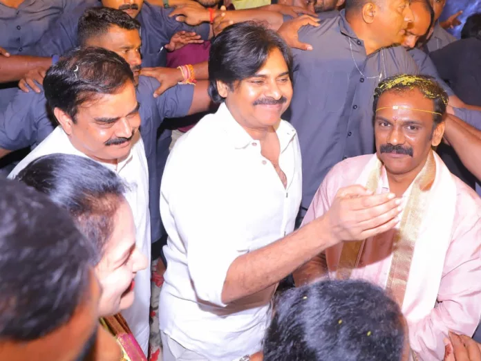 Pawan Kalyan attends Vangaveeti Radha wedding in Vijayawada