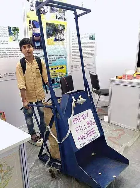 Telangana School student patented a Mechanical Invention for Paddy packing
