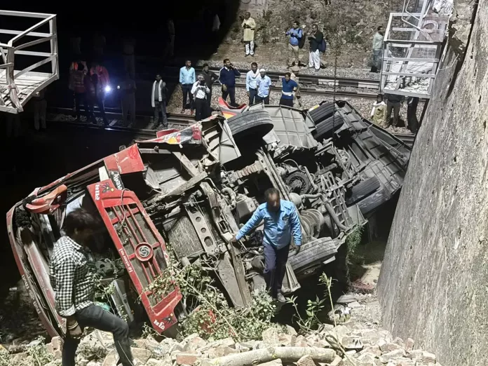 4 killed, 34 injured after bus falls on Railway Track