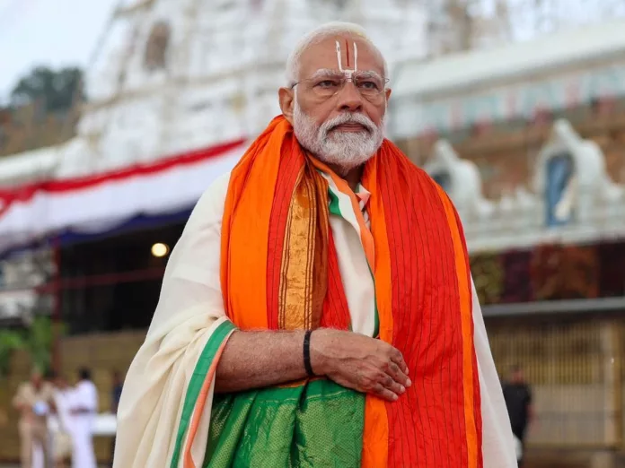 PM Modi offers prayer at Tirumala temple in Andhra Pradesh