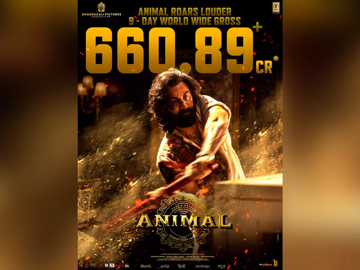 Animal 9 days Worldwide Collections:  Rs 660.89 Cr – Ranvir Kapoor starrer Roars Louder